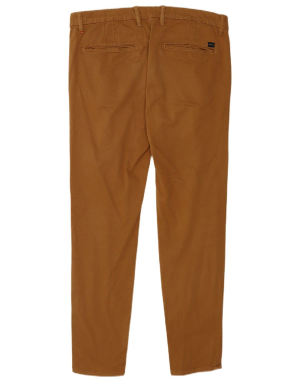 Zara Mens Slim Chino Trousers EU 44 Large W34 L30 Brown Cotton