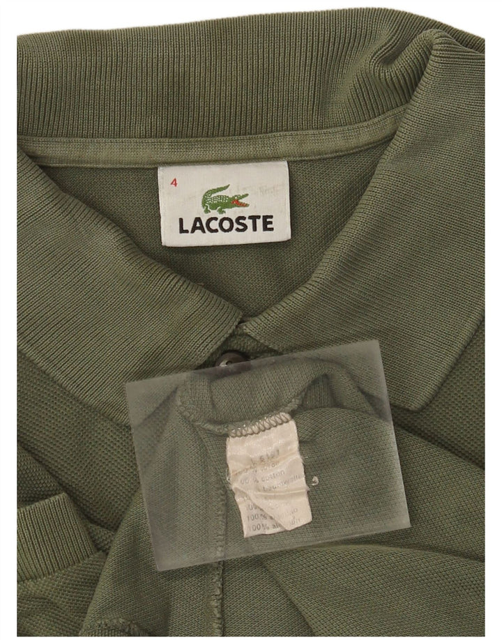 Lacoste Herren-Poloshirt, Größe 4, mittlere Khaki-Baumwolle