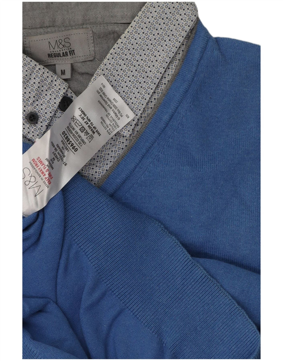 Marks & Spencer Herren-Pullover mit Rollkragen, mittelblau, klassisch