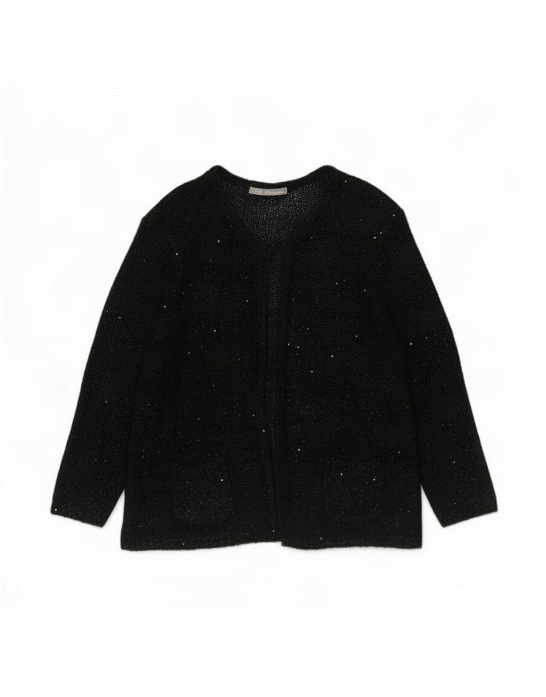 Marks & Spencer Damen-Cardigan-Pullover UK 14 Large Schwarz geflecktes Polyester