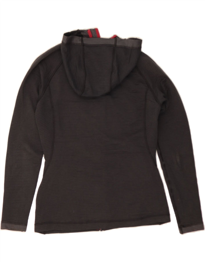 BERGHAUS Womens Zip Hoodie Sweater UK 12 Medium Grey Striped Polyester Vintage Berghaus and Second-Hand Berghaus from Messina Hembry 