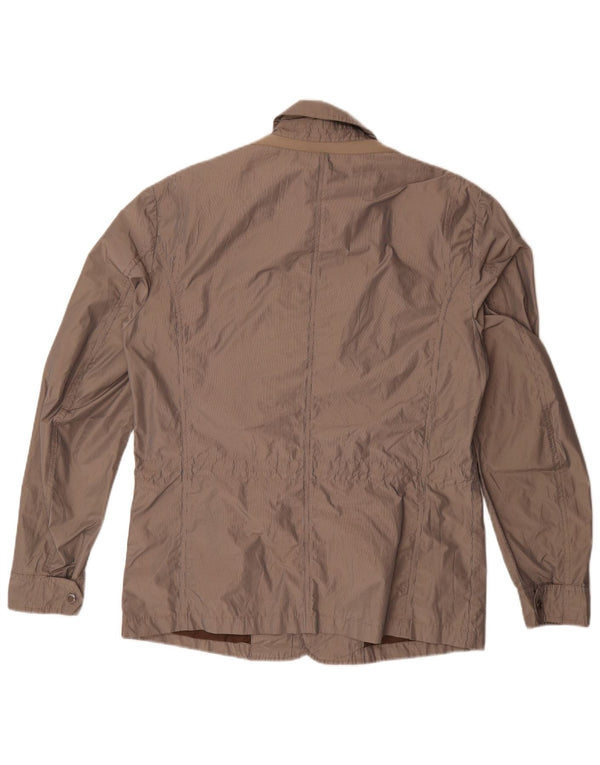 Geox Herren Respira Utility Jacke UK 40 Großes braunes Nadelstreifen-Polyester