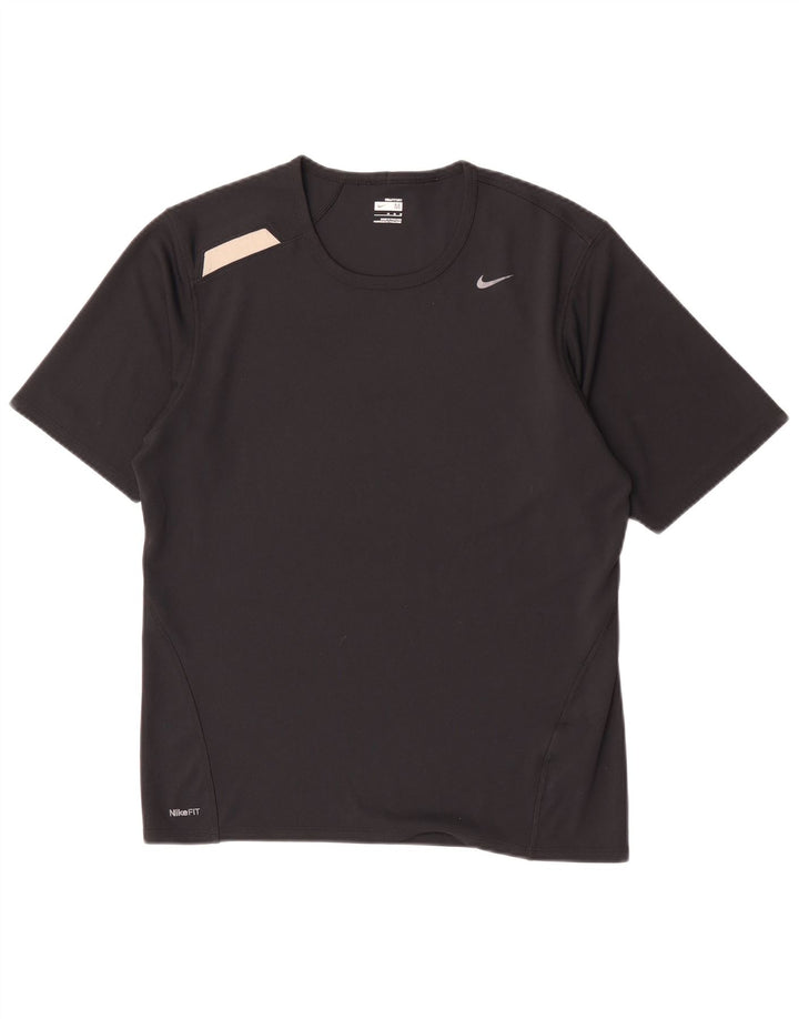 Nike Herren T-Shirt Top Medium Schwarz Polyester