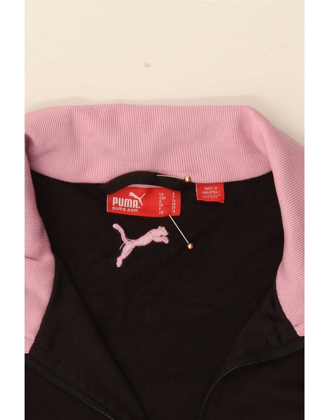 Puma Damen-Trainingsanzug-Top-Jacke, UK 10, Größe S, Schwarz, Farbblock