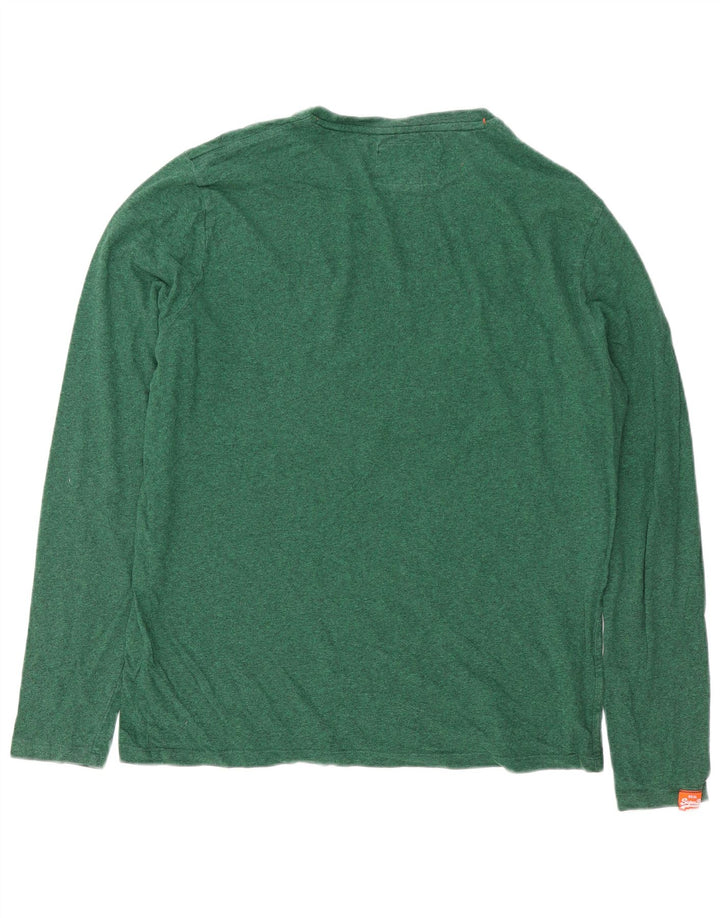 Superdry Herren Top Langarm 2XL Grün meliert