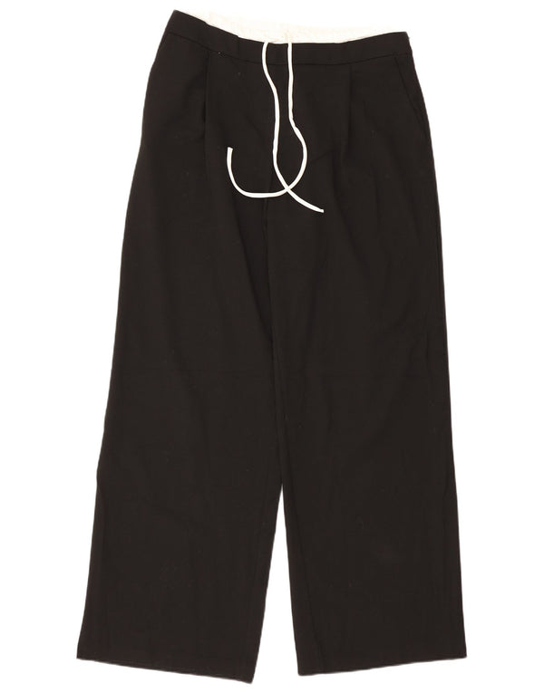 Zara Damen-Chinohose mit weitem Bein, Größe L, W30, L30, Schwarz