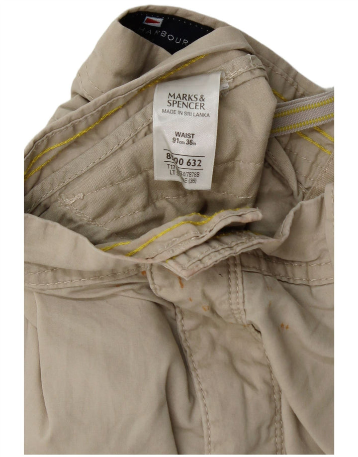 Marks & Spencer Herren Blue Harbour Cargoshorts W36 Large Beige Baumwolle