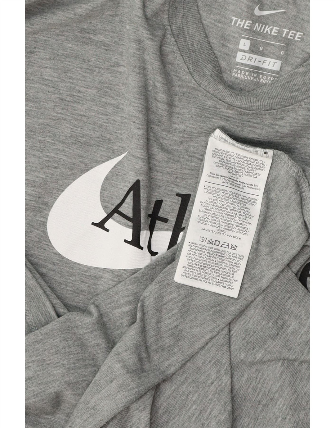 NIKE Herren Dri Fit Graphic T-Shirt Top Large Grau Polyester