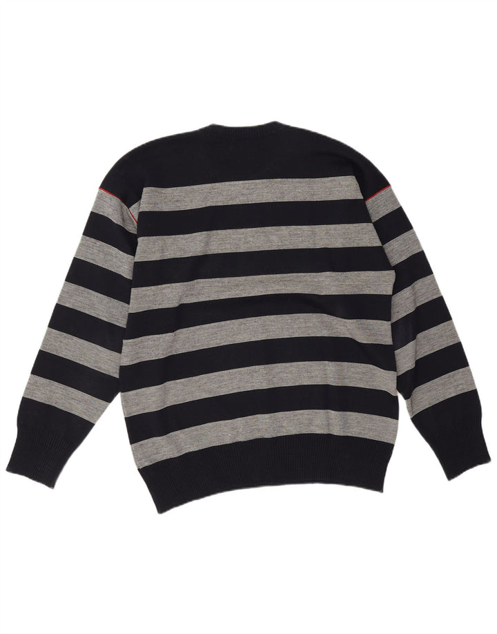 Paul & Shark Herren-Pullover mit Rundhalsausschnitt, mittleres Marineblau gestreift