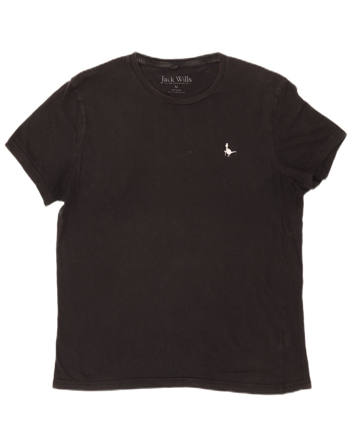 Jack Wills Herren-T-Shirt aus mittelschwarzer Baumwolle