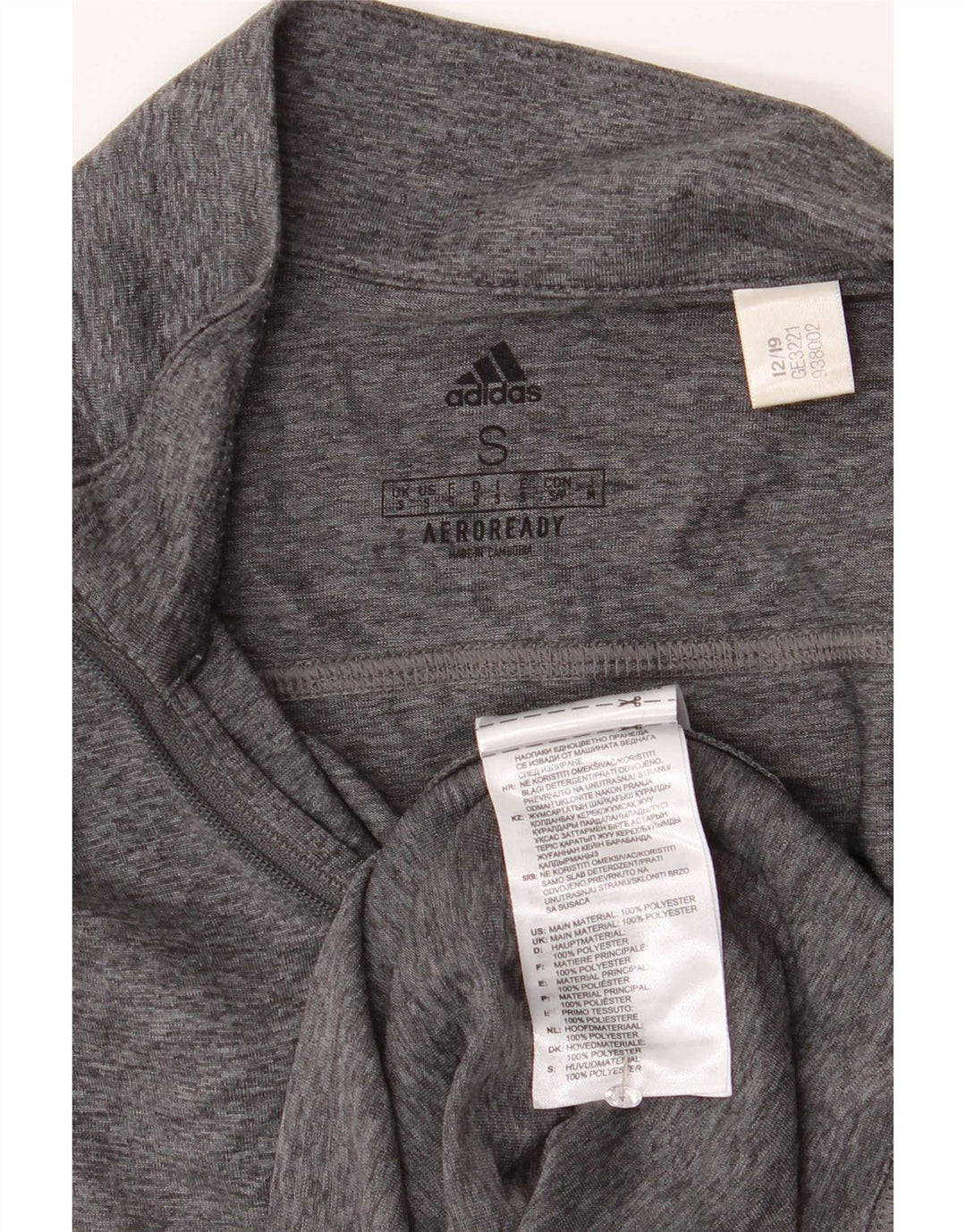 Adidas Herren Aeroready Zip Neck Top Langarm Small Grau meliert Polyester