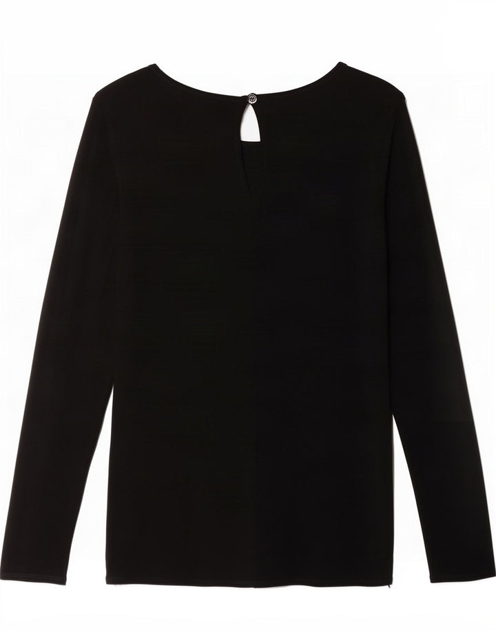 Trussardi Jeans Damen Top Langarm IT 44 Mittelschwarze Viskose