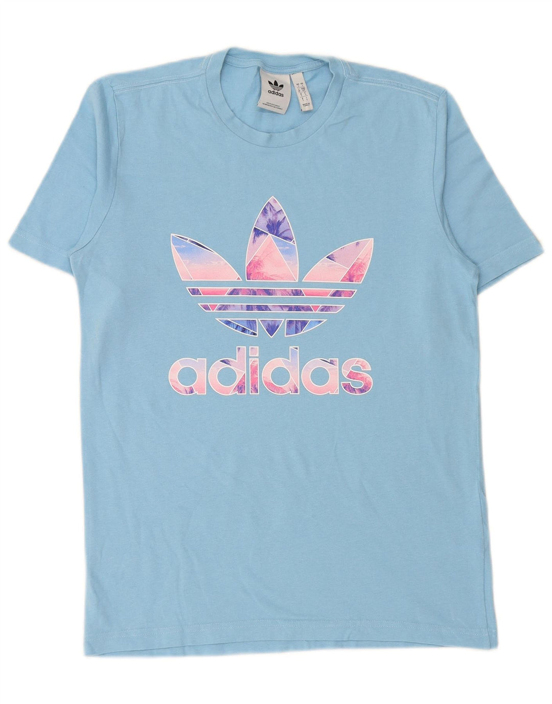 ADIDAS Herren Grafik T-Shirt Top Small Blau Baumwolle
