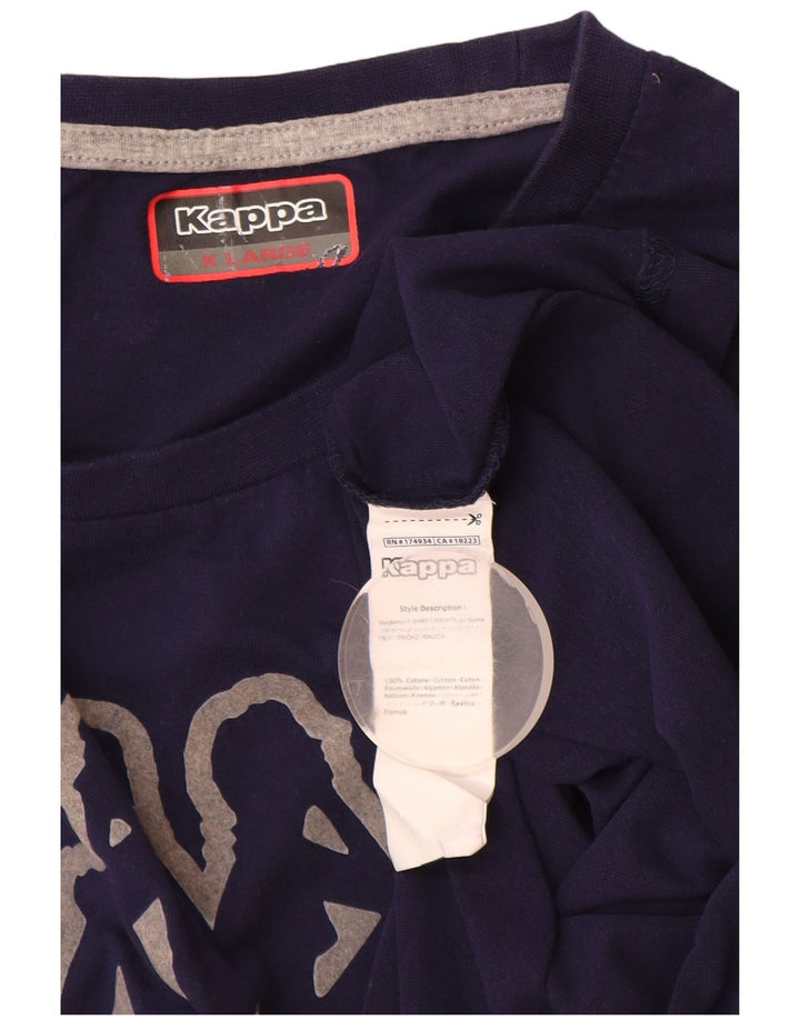 Kappa Herren Graphic Top Langarm XL Marineblau Baumwolle