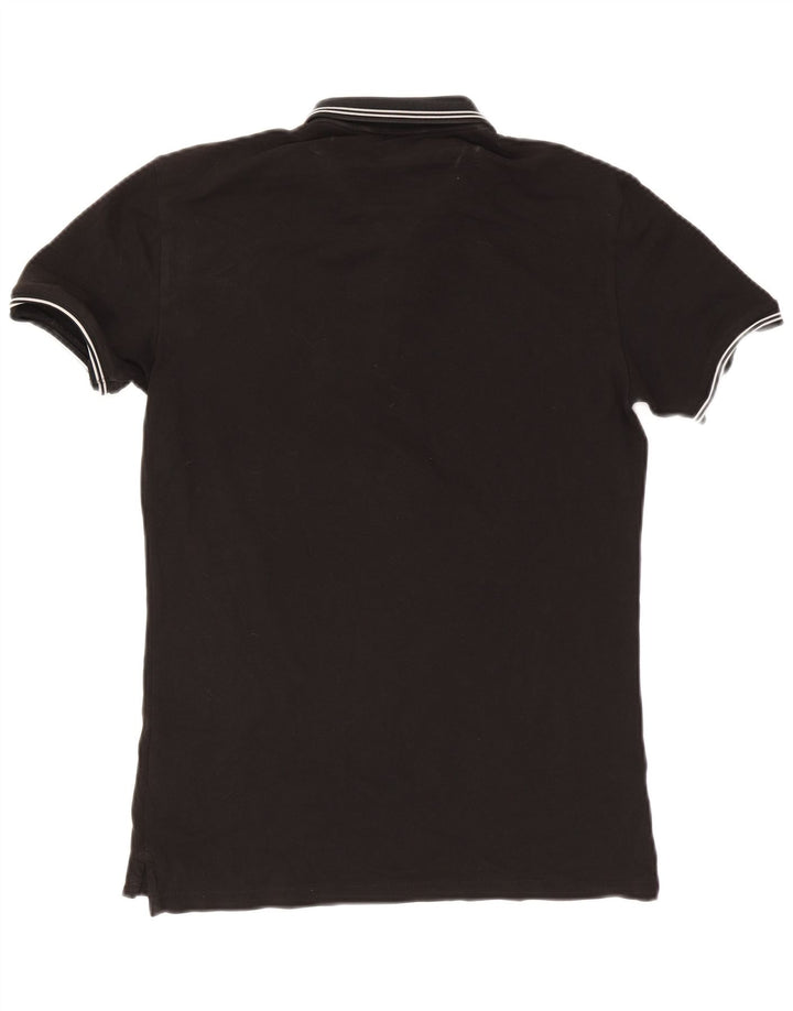 Armani Jeans Herren-Poloshirt, mittelschwarz, gestreift, Baumwolle