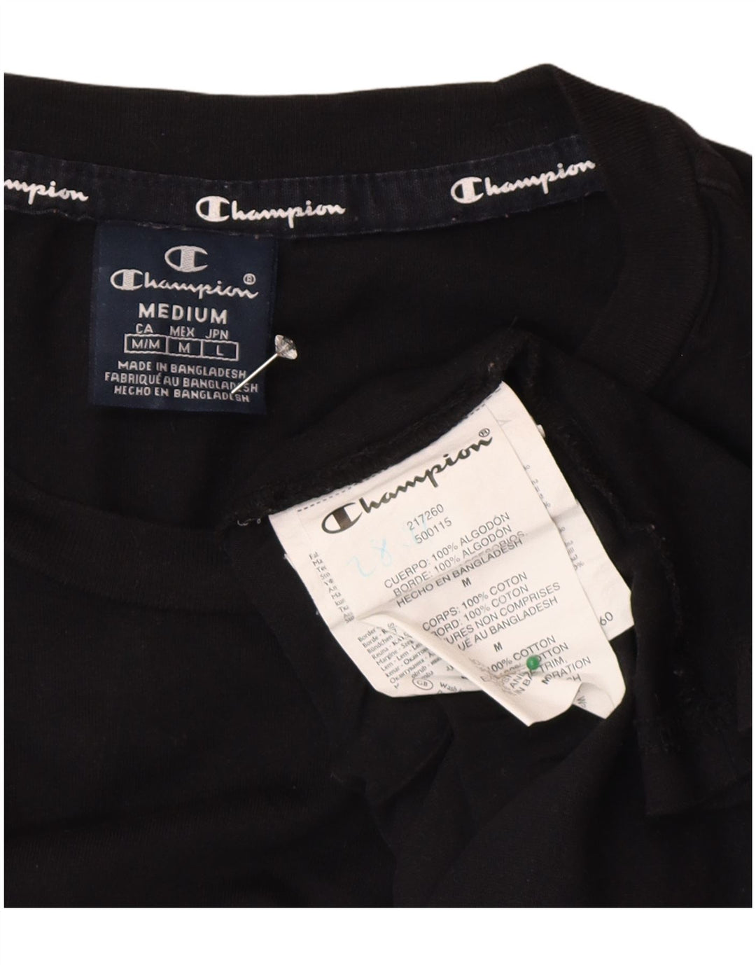 Champion Herren-T-Shirt mit Grafik, mittelschwarze Baumwolle