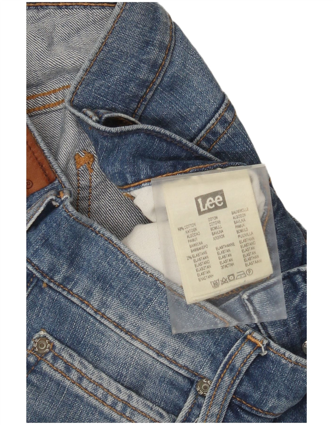Lee Damen Luke Distressed Slim Jeans W29 L32 Blaue Baumwolle
