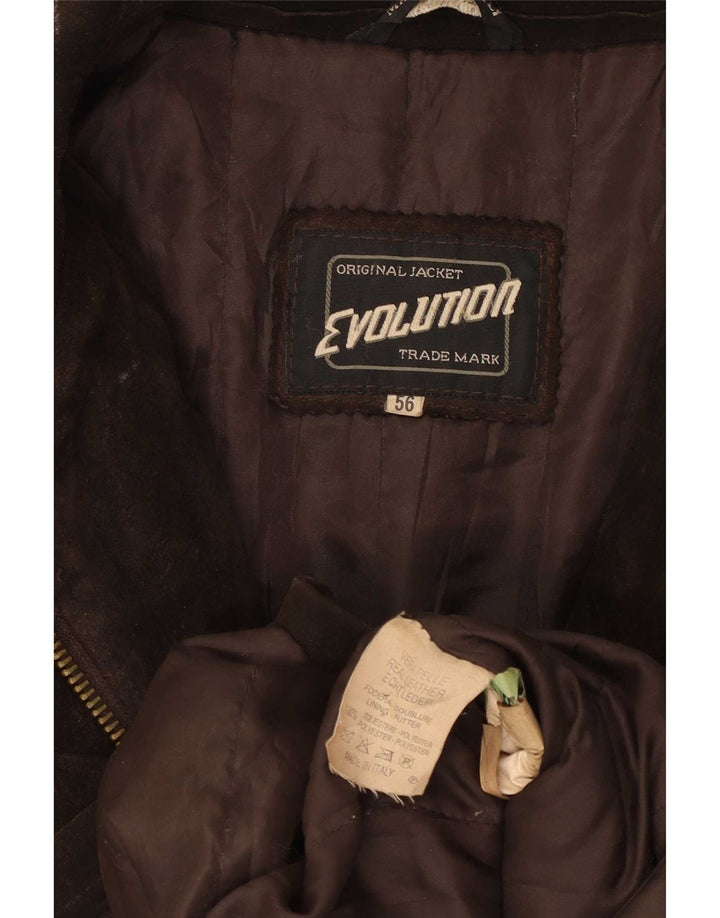 Evolution Herren Wildlederjacke IT 56 3XL Braunes Leder