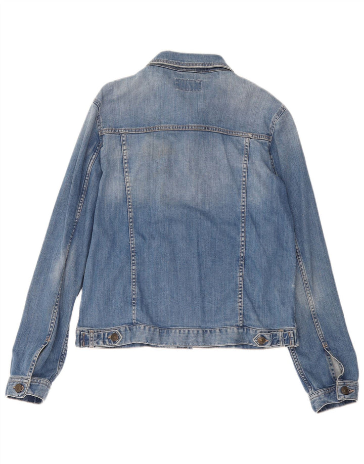 Fat Face Damen Jeansjacke UK 10 Small Blau Baumwolle