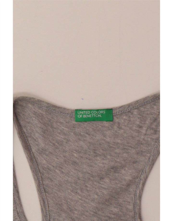 Benetton Damen-Trägershirt UK 12 Mittelgrau meliert