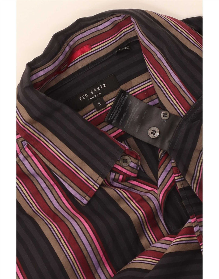 Ted Baker Herrenhemd, Größe 3, mittelgroß, mehrfarbig, gestreift, Baumwolle