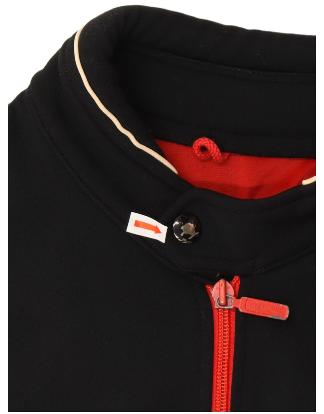 VINTAGE Herren-Trainingsanzug-Top-Jacke, EU 50, Mittelrot, Farbblock-Retro