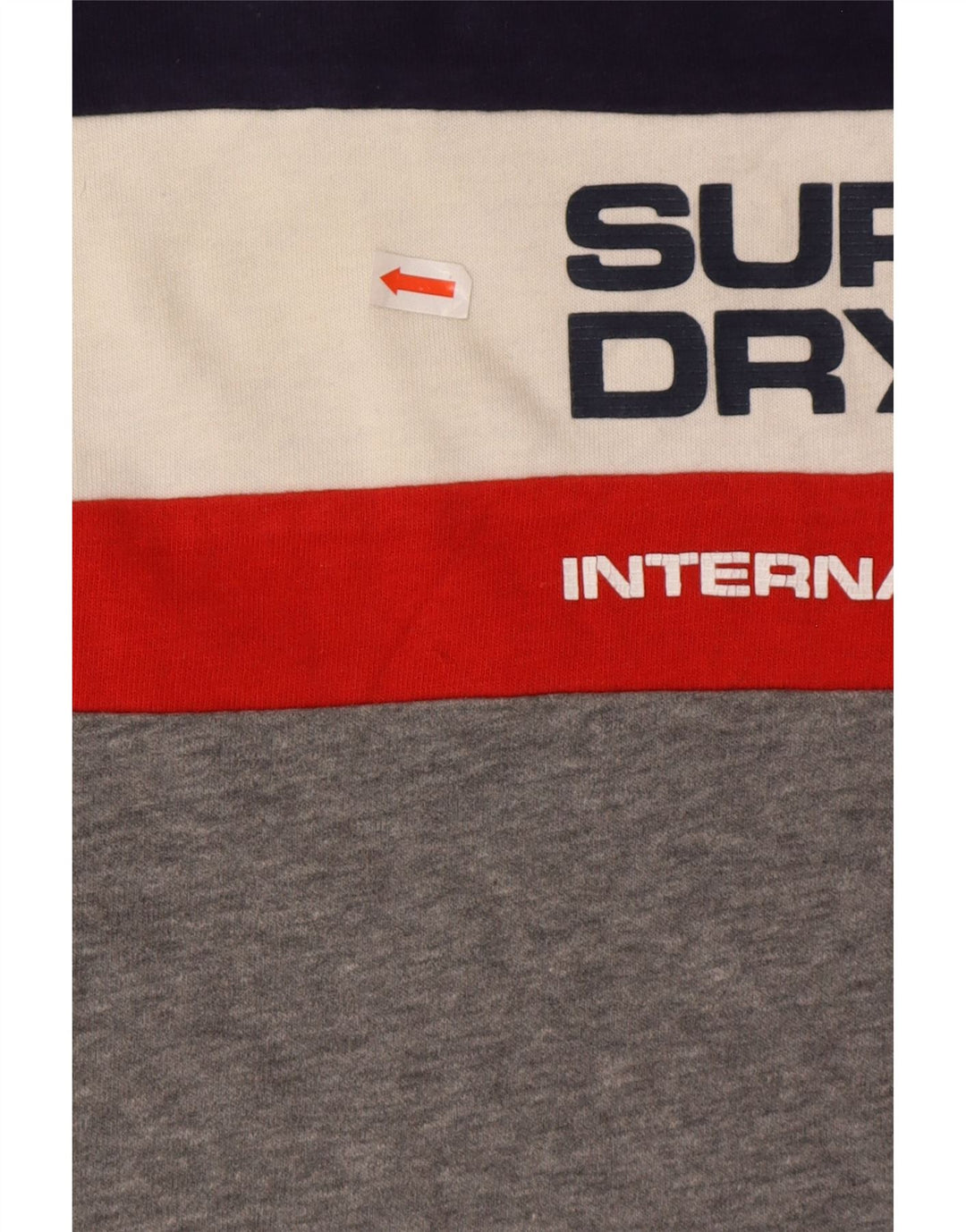 Superdry Herren Grafik-Oberteil, langärmelig, klein, Grau, Colourblock-Baumwolle