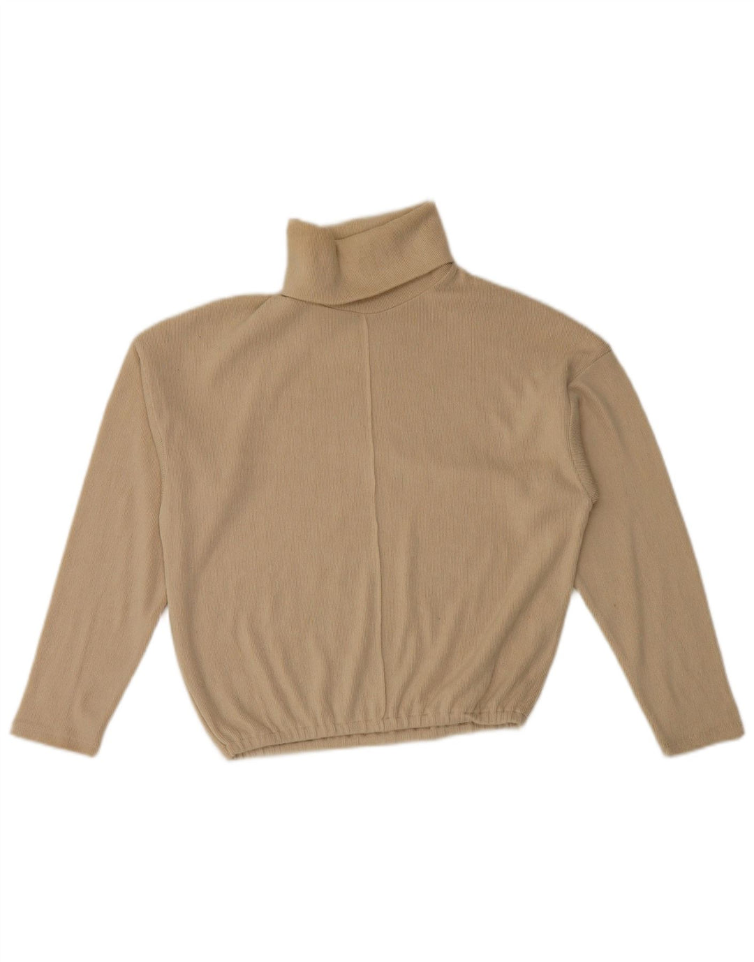Zara Damen-Pullover mit Rollkragen, übergroß, Gr. 10, Größe S, Beige, Polyester