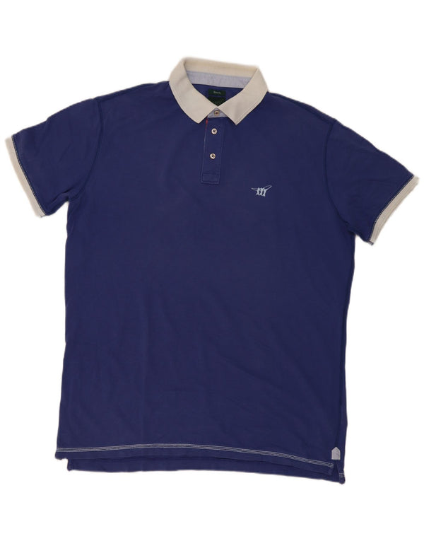 Henry Cottons Slim Fit Rugby-Poloshirt für Herren, 3XL, Marineblau, Baumwolle