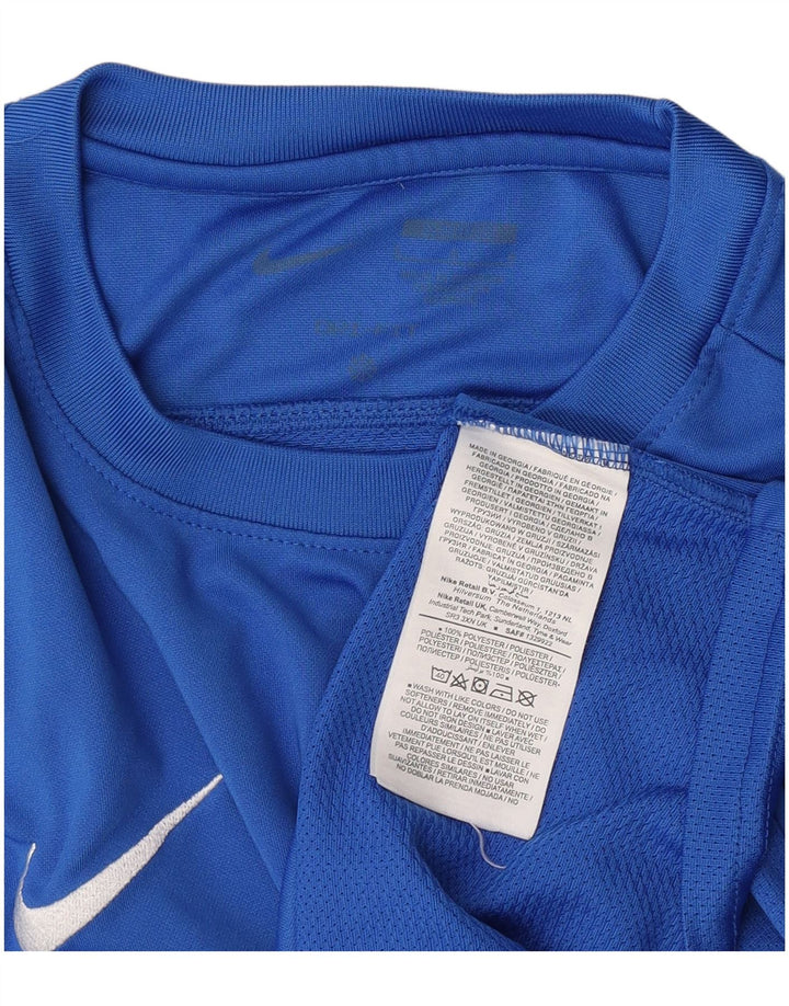 Nike Herren Dri Fit T-Shirt Top Large Blau Polyester