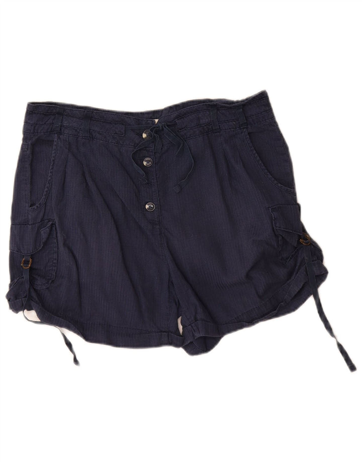 Marks & Spencer Damen Cargoshorts UK 10 Small W32 Marineblaue Baumwolle