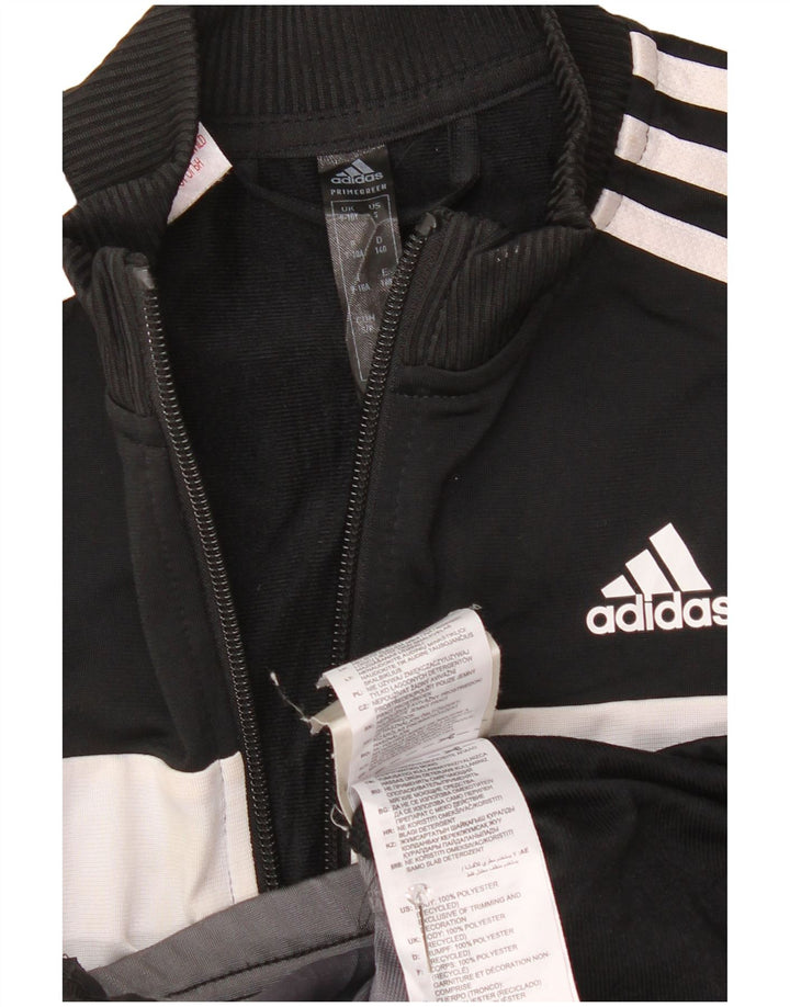 Adidas Jungen-Trainingsanzug-Top-Jacke, 9–10 Jahre, schwarzes Colourblock-Polyester