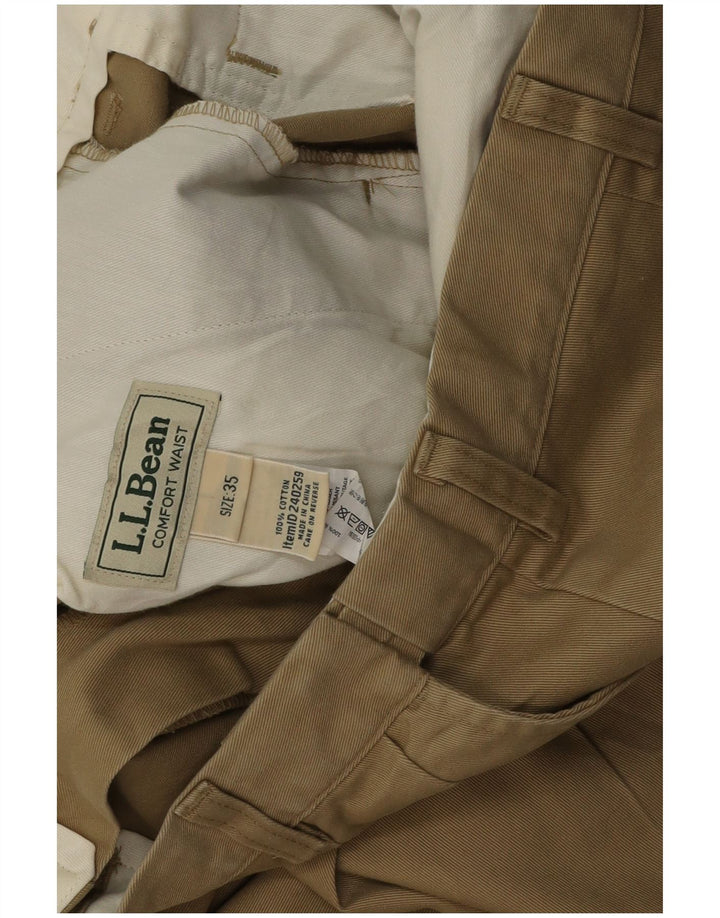 L.L.Bean Herren Pegged Chino Shorts W35 Large Khaki Baumwolle