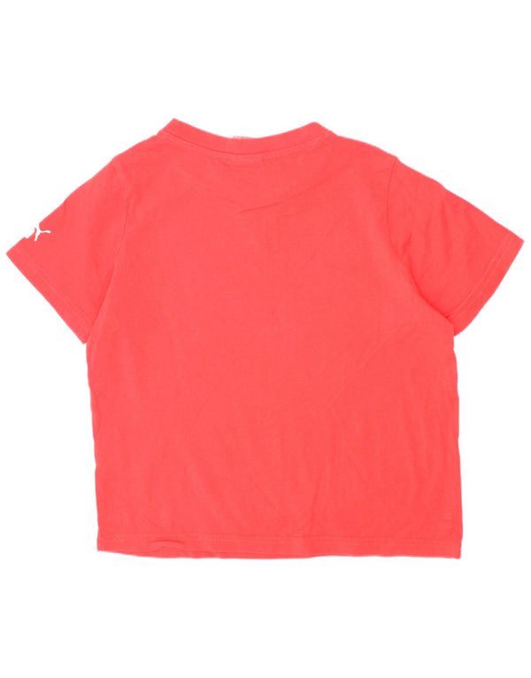 Puma Grafik-T-Shirt für Mädchen, 7–8 Jahre, rote Baumwolle