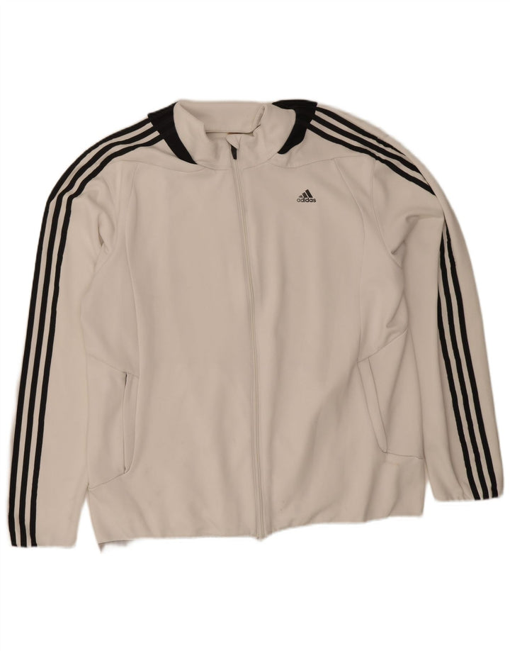 Adidas Herren Climalite Trainingsanzug Top Jacke XL Weiß Polyester
