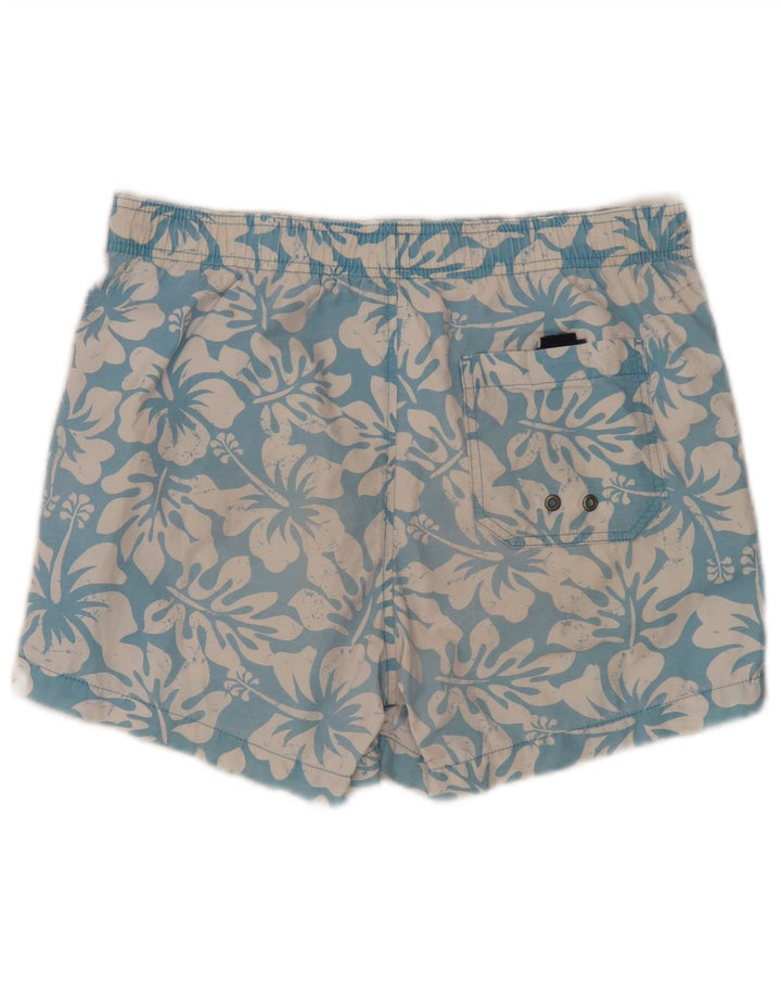 North Sails Herren-Badeshorts aus mittelblauer Baumwolle mit Blumenmuster