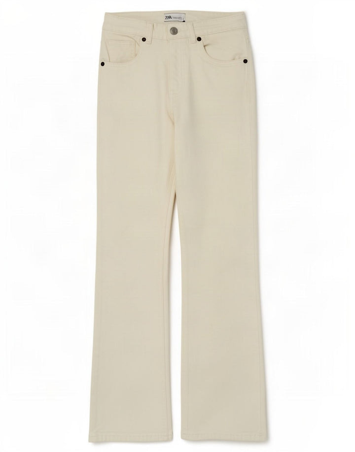 Zara Damen Bootcut Jeans EU 36 XS W26 L32 Weiß