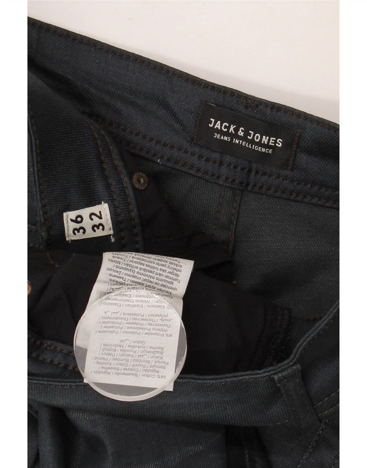 JACK & JONES Herren Straight Jeans W36 L32 Marineblaue Baumwolle