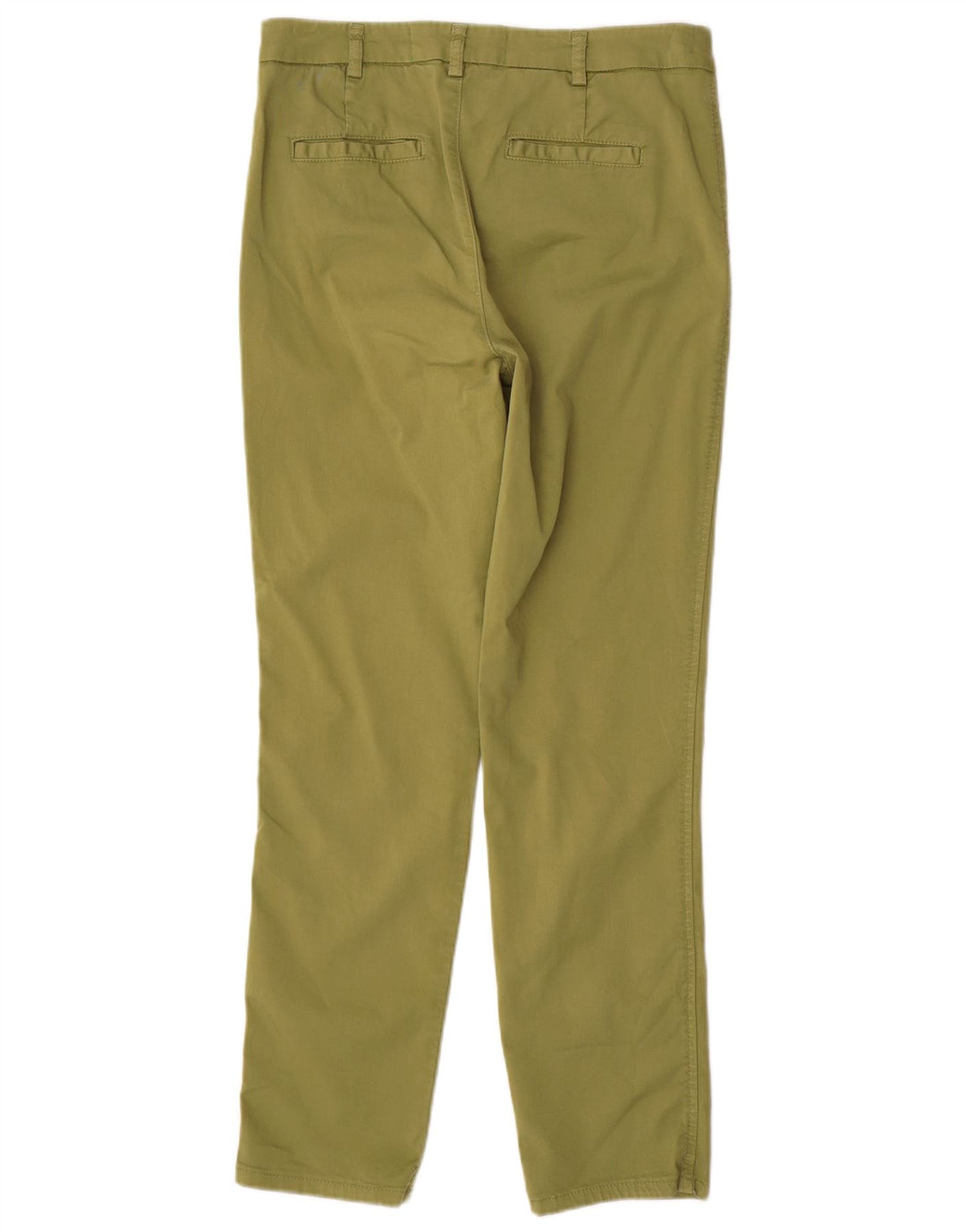BENETTON Slim Chino-Hose für Damen mit hoher Taille, UK 10, Größe S, W30, L29, Khaki