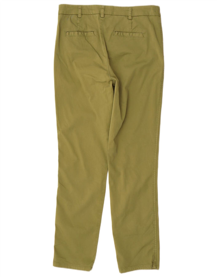 BENETTON Slim Chino-Hose für Damen mit hoher Taille, UK 10, Größe S, W30, L29, Khaki