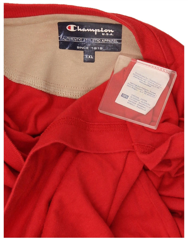 Champion Herren-Top, langärmelig, 2XL, rote Baumwolle