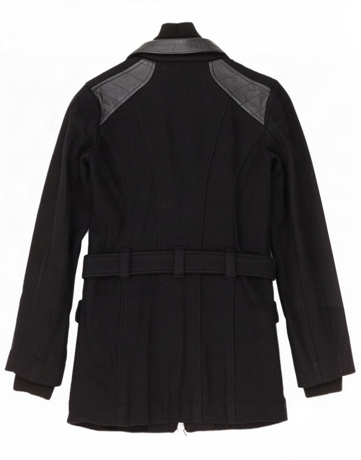 Diesel Damen-Windbreaker-Mantel UK 10 Small Schwarze Colourblock-Wolle