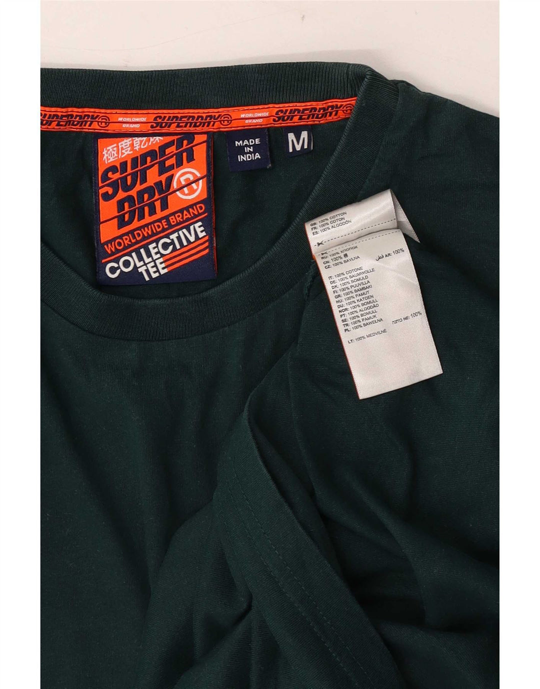 Superdry Herren T-Shirt-Oberteil aus mittelgrüner Baumwolle