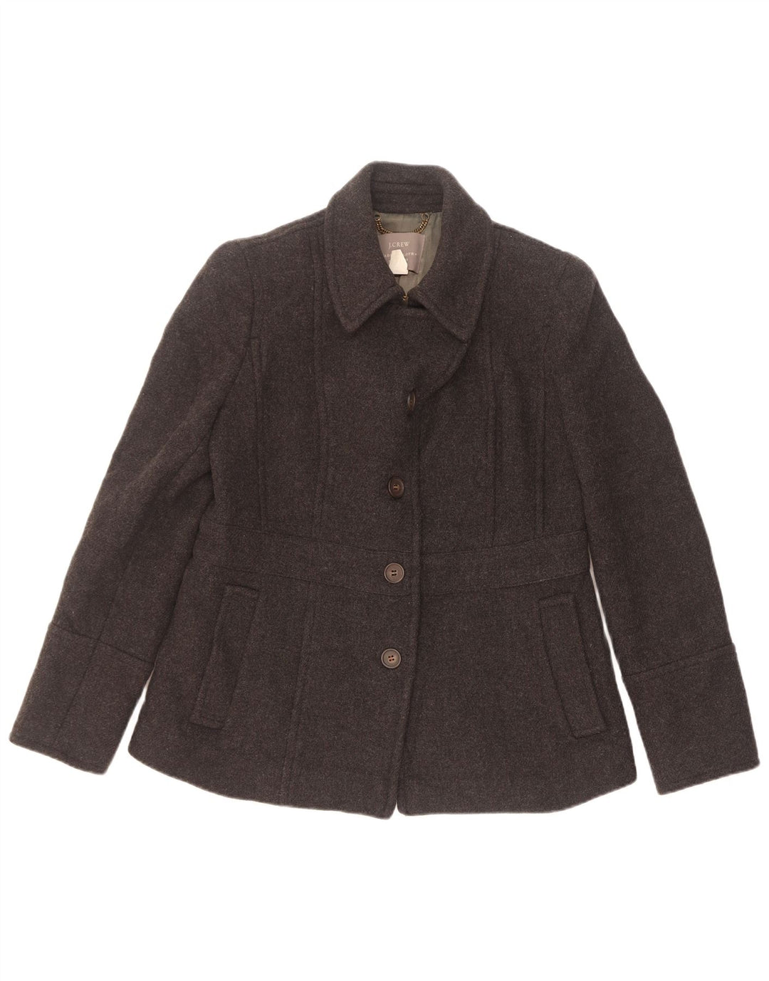 J. Crew Womens By Nello Gori Pea Coat mit 4 Knöpfen, US 6, mittelgraue Wolle