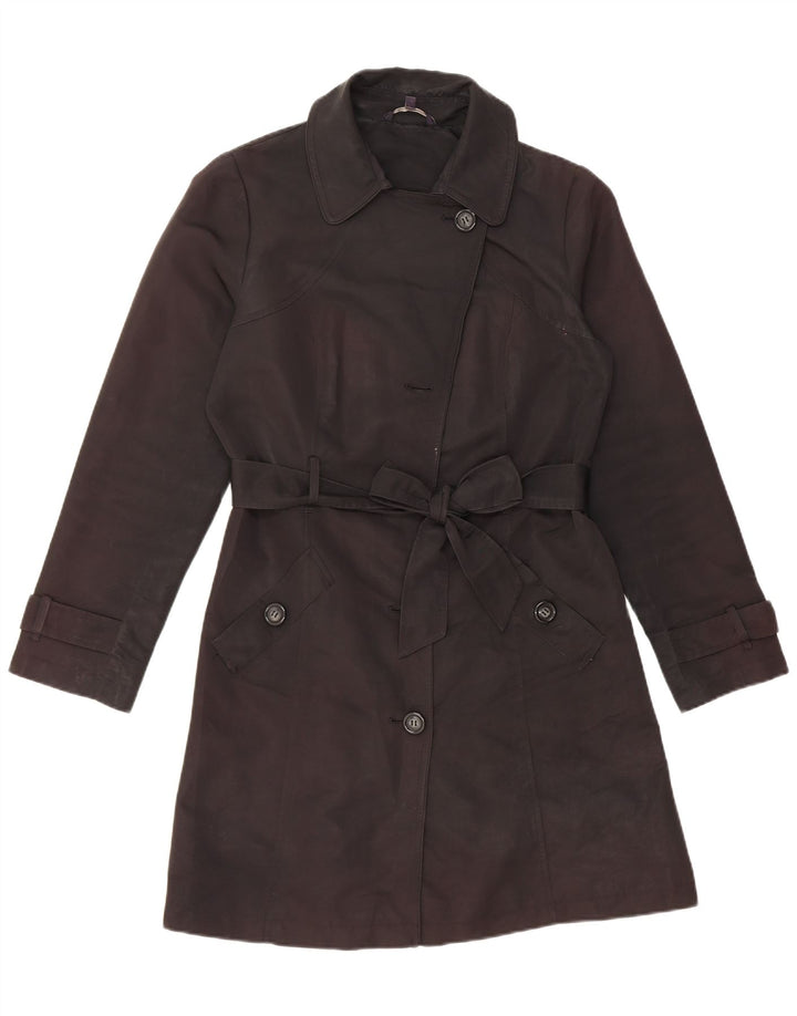 Marks & Spencer Damen Trenchcoat UK 10 Small Schwarz Polyester