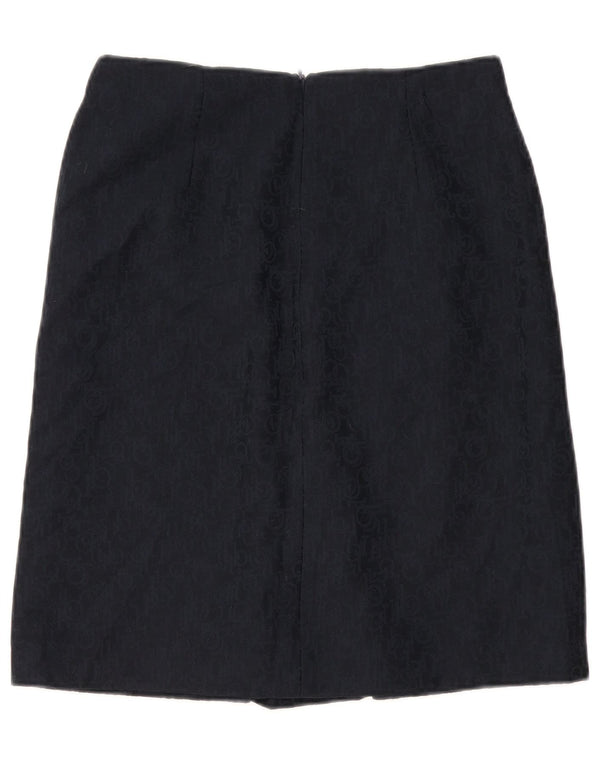 Roccobarocco Womens Graphic A-Line Skirt IT 46 Large W30 Navy Blue