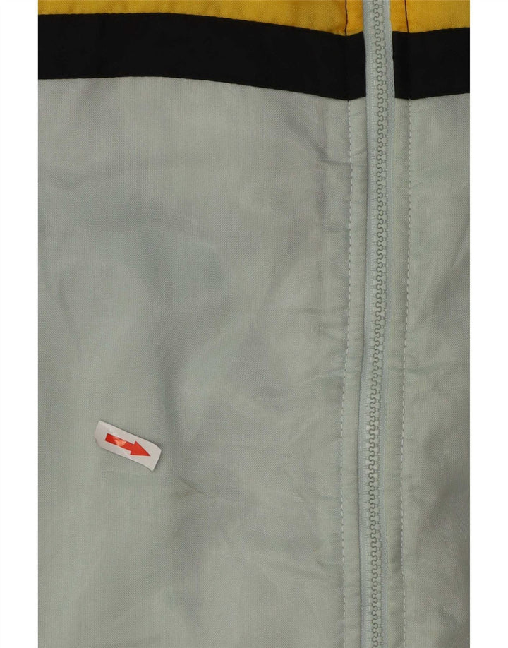 Vintage Herren Skijacke UK 38 Mittelblaues Colourblock-Polyester