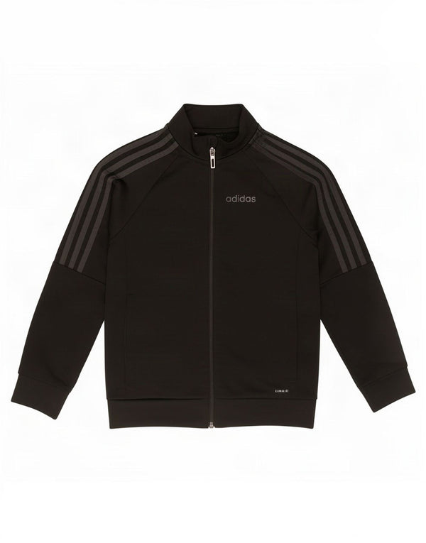 Adidas Jungen Climalite Trainingsanzug Top Jacke 6-7 Jahre Schwarz Polyester
