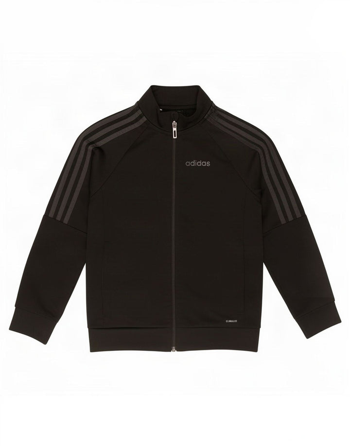 Adidas Jungen Climalite Trainingsanzug Top Jacke 6-7 Jahre Schwarz Polyester
