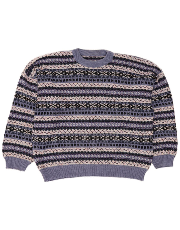 Vintage Damen Pullover mit Rundhalsausschnitt UK 18 XL Mehrfarbig Fair Isle